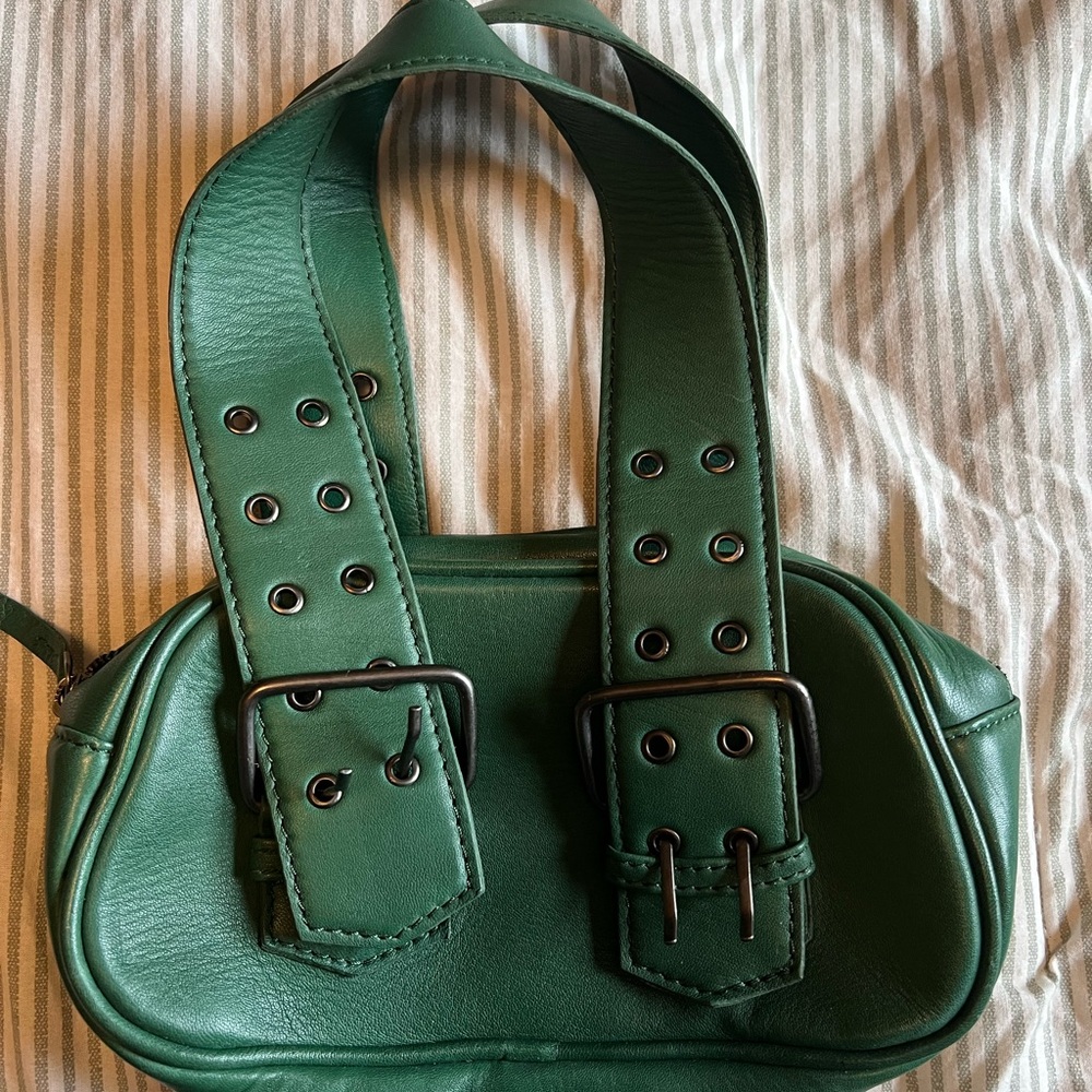 Free People Green Mini Bag with Buckle Detail